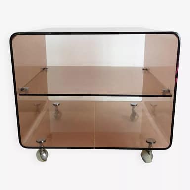 table-dumas-plexi Table basse en Plexiglas Michel Dumas années 70
