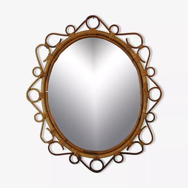 miroir-rotin miroir rotin vintage